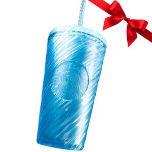 🌊 Starbucks 2024 Blue Swirl Venti Tumbler 24oz ✨ Excellent Condition